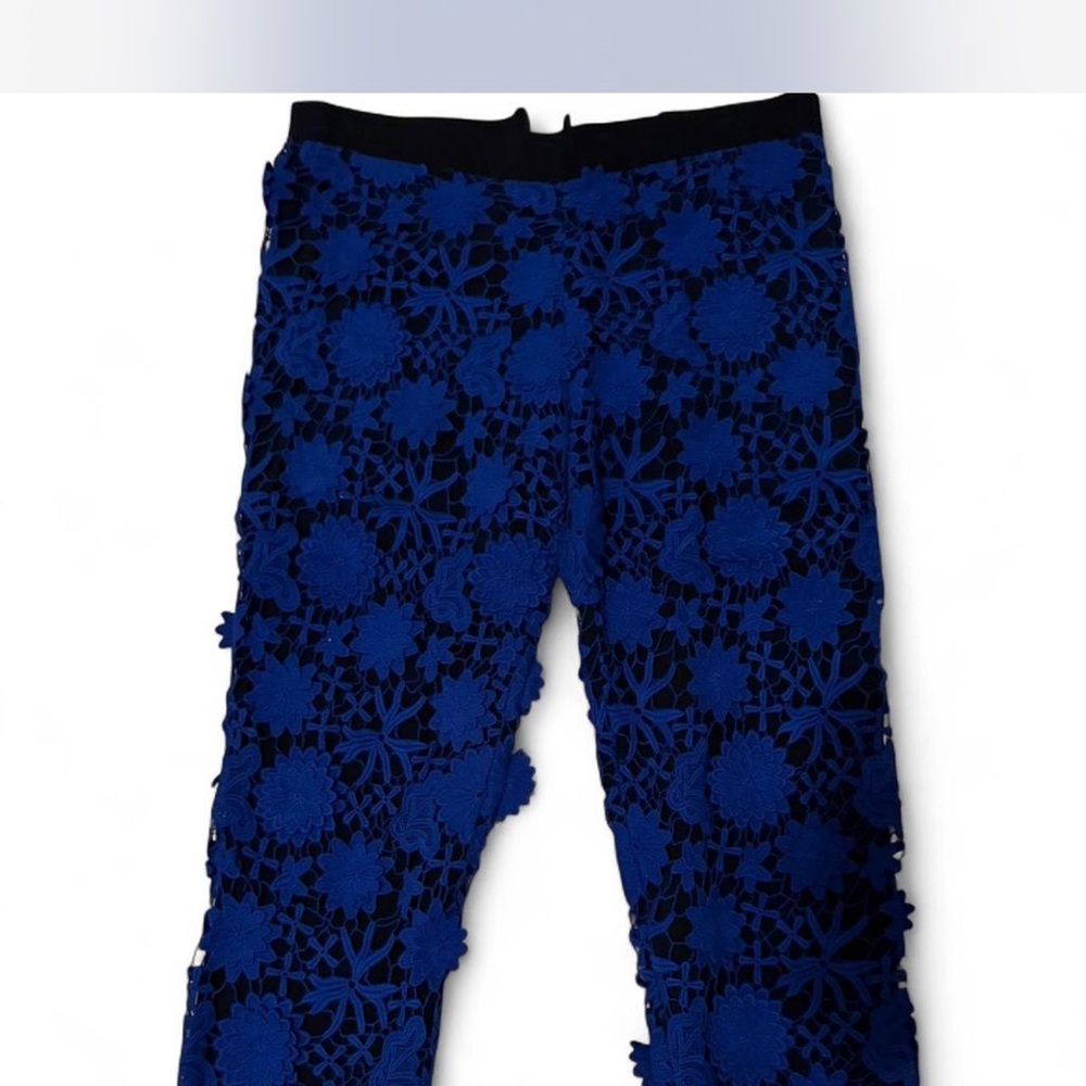 Victoria Beckham crochet Blue Floral pants